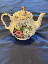 Vtg Windsor Bone China Floral/Rose Teapot - England - Gold Trim: LOVELY picture