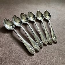 SET OF 6 VINTAGE RODD ACANTHUS PATTERN SILVER PLATE EPNS DEMITASSE SPOONS picture