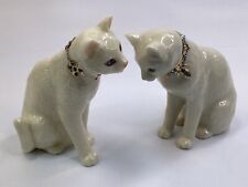 2 Lenox “First Kiss” Cat Figurines 24K Gold & Swarovski Crystals Collars (K3) picture
