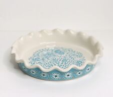 THE PIONEER WOMAN Flea Market Pie Plate Baking Dish 10.5”D White Blue Floral picture