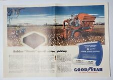 UNBELIEVABLE VINTAGE 1946 Print Ad Goodyear Speed Cotton Picking Rubber Hands picture