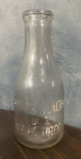Vintage Quart Milk Bottle LEVENGOODS DAIRIES Embossed Round Registered BB 48 picture