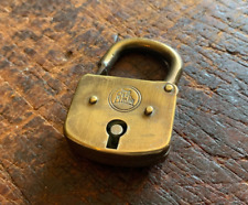 Antique Solid Brass Encased Padlock, Stamped Castle Logo picture