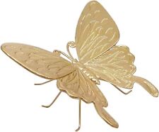 Gold Butterfly Sculpture Solid Metal Insect Butterfly Figurine-3.5