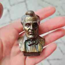 Vintage antique small Abraham Lincoln brass bust art picture