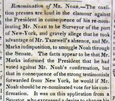1830 newspaper MORDECAI MANUEL NOAH the 1st JEW of NATIONAL PROMINENCE in the US picture