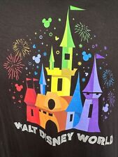Disney Walt Disney World Rainbow Castle Mickey Mouse Girl's T-Shirt Medium New picture
