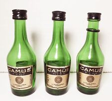 Lot Of 3 Vintage CAMUS COGNAC Miniature Green Glass Bottles EMPTY  picture