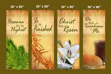 Inspirational Church Banners - EX-Large Easter Set A (Eng) G1245 (4 BANNER SET) picture