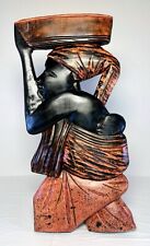African Hand Carved Wood Wall Art Mother & Child Sculpture picture
