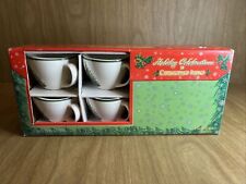 Holiday Celebrations Christopher Radko Set Of 4 Cups & Saucers Traditions NOS picture