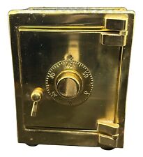 VTG Walgreens Brass Combination Mini Safe Bank Promotional Toy 1987 Quincy ILL picture