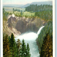 Birdseye Upper Waterfall Yellowstone Falls Yellowstone National Park Postcard A7 picture