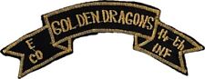 WARTIME VIET MADE US E CO 14TH INFANTRY GOLDEN DRAGONS TAB / PATCH (313) picture