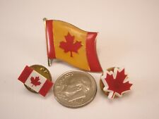 3 lot Canadian Flags Vintage Tie Tack Lapel Pin maple leaf n03 picture