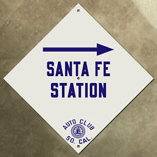 California ACSC Santa Fe Station highway road sign auto club AAA diamond 1922 picture