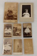 Lot Of 8 - Antique B&W Cabinet Photos Of Children Victorian Era picture