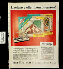 1962 Swanson TV Dinners Turkey Chicken Frozen Food Vintage Print Ad 23903 picture