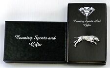 Greyhound Pewter Pin Badge Dog English Lapel Brooch - Hand Made - Gift Box picture