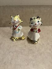 VINTAGE ANTHROPOMORPHIC DOCTOR & NURSE  S&P SHAKERS Striped Tigers picture