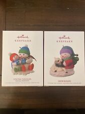 HALLMARK 2018 COCOA CUDDLES MAKING MEMORIES And SNOW BUDDIES ORNAMENTS LOT OF 2 picture