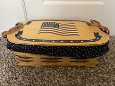 Peterboro Picnic Basket 150th Anniversary 2004 Wood Lid Leather Handle NEW picture