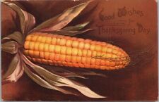 Vintage Artist-Signed CLAPSADDLE Postcard THANKSGIVING Ear of Corn - 1908 Cancel picture
