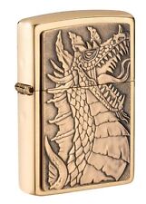Zippo Dragon Emblem Design Brushed Brass Windproof Lighter, 49297 picture