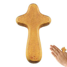 1 pcs Hand Held Cross Mini Wooden Clinging Praying Small Palm Cross  picture