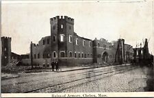 Vtg Chelsea MA Great Fire 1908 Ruins of Armory Disaster Postcard picture