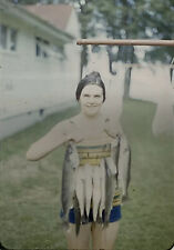 Vintage Slide 1973 Woman Fish Posed picture