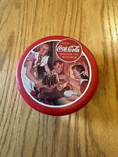 Vintage 1992 Coca Cola Metal Tin  Round, 5.5” Radius And 2” High picture