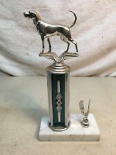 Vintage Coon Dog Hunting Champion Trophy On Marble Base 9.5in Tall picture