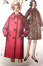 VIntage 1950s WIDE COLLAR COAT pattern Two Lengths Simplicity 5103 Sz11 B32 picture