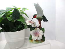 1980'S Gallery Originals Porcelain Ruby-Throated Hummingbird & Flower Figurine picture