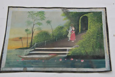 Rare Old Vintage Lord Krishna and Radha Beautiful Painting - Indian Collectible picture