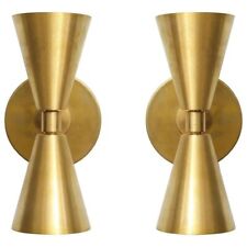 Pair Handmade Brass Up-down Spotlights Retro Megaphone Design Stilnovo Italian picture