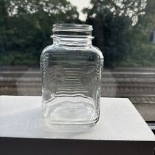 Owens-Illinois Square Canister Jar with Hourglass Ribbed Pattern On 3 Sides 32oz picture