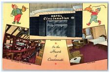 1956 Hotel cincinnatian Heart Exterior Building Cincinnati Ohio Vintage Postcard picture