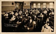 SUMNER IOWA IA real photo postcard rppc HIGH SCHOOL ASSEMBLY ROOM CLASS c1910 picture