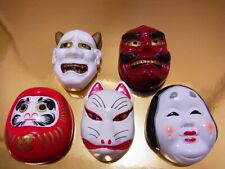 Japanese Traditional Mask magnet 5 pieces (Daruma, Kitsune, Oni, Tengu, Okame) picture