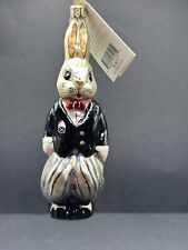 VTG Christopher Radko BILLY BUNNY Event Easter BUNNY Ornament 96-097-3 w TAG picture