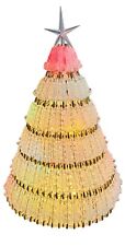 Safety Pin Christmas Tree Clear Beaded Handmade 15in Lighted Holiday Decoration picture