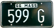 Vintage Massachusetts 1966 Auto License Plate Man Cave Wall Decor Collector picture