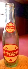 DR PEPPER antique 1959 6oz Cola Glass Bottle Clock 10-2-4 picture