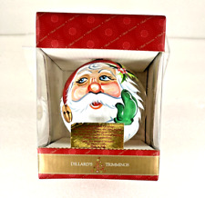 Dillard's Trimmings Santa Claus 2010 Ornament Hand Painted Blown Glass Italy picture