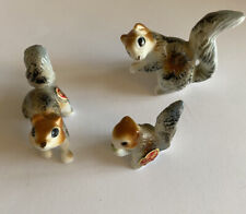 Bone China Squirrels Set of 3 Vintage Miniature Animal Figurines Made in Japan picture
