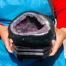 9.21LB AMETHYST CLUSTER GEODE FROM URUGUAY CATHEDRAL DISPLAY SPECIMEN 843 picture