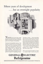 1928 GE Refrigerator Vintage Print Ad Housewife in Kitchen Open Refrigerator picture