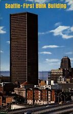 Washington Seattle First National Bank Building thruway ~ 1970s vintage postcard picture